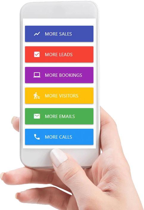 Mobile phone showing website digital marketing